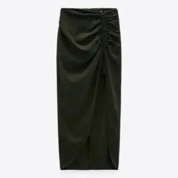 Zara Linen Skirt Olive - Picture 4 of 4